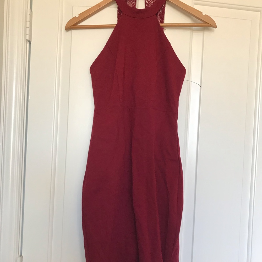 Lulus dress, wine color lace back